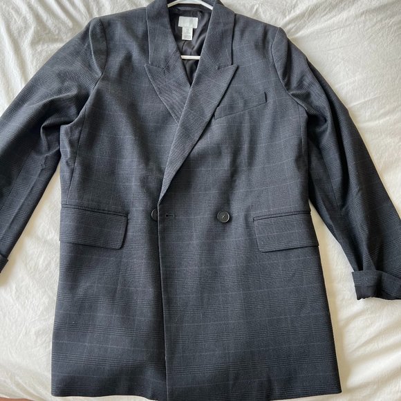 H&M Oversized Grey/Blue Blazer - Picture 3 of 8